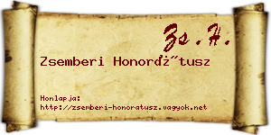 Zsemberi Honorátusz névjegykártya